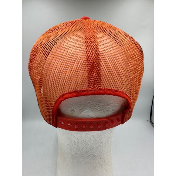 Vtg Leopards Van Vleck Snapback Mesh Trucker Hat Cap Black Orange High School - Picture 5 of 11